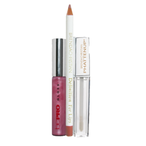 3 piece lip kit in red velvet bag (phattenup, goddess, cupcake gloss)